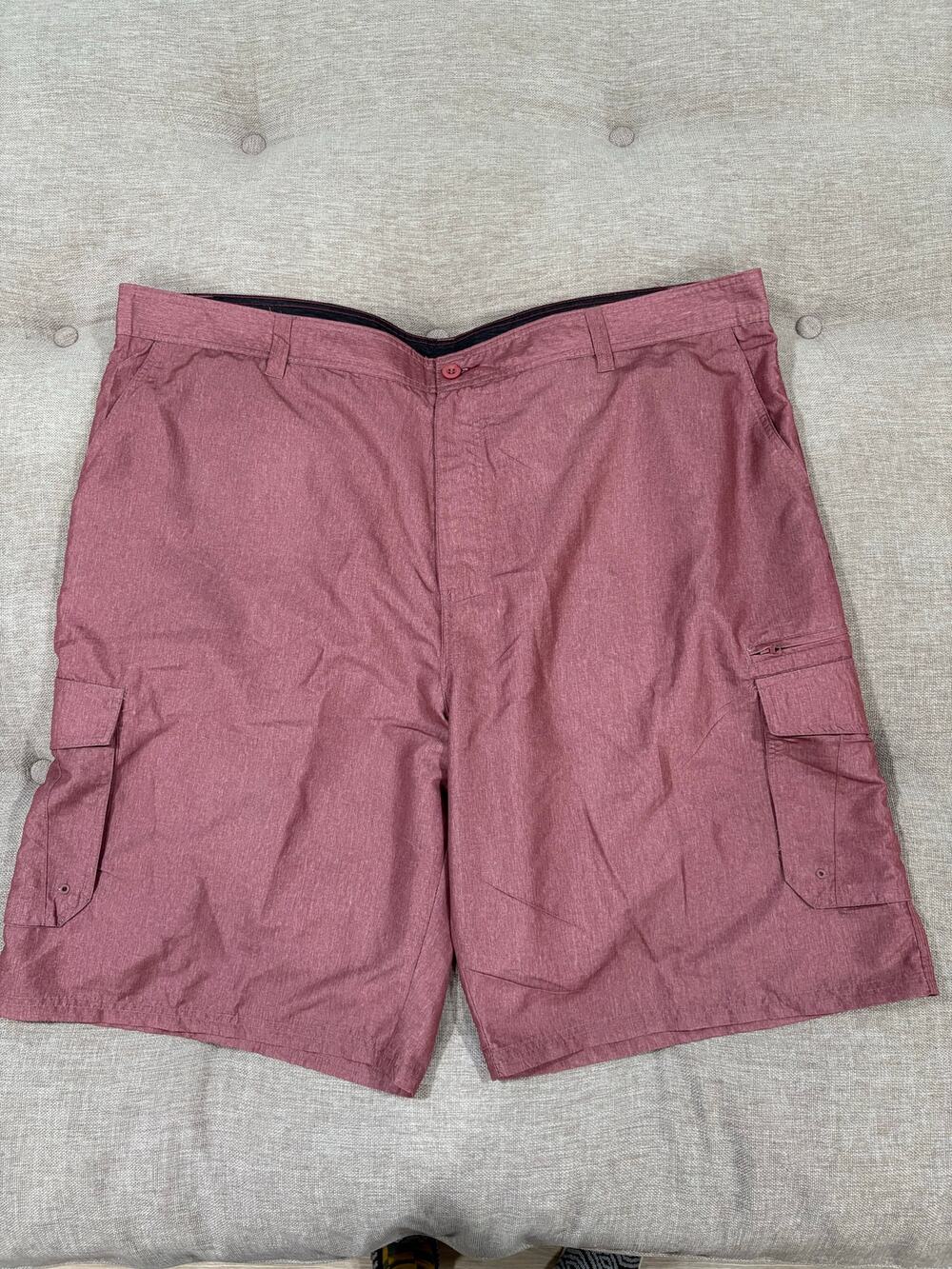 Burnside Big & Tall Pink Cargo Board Shorts Size 48